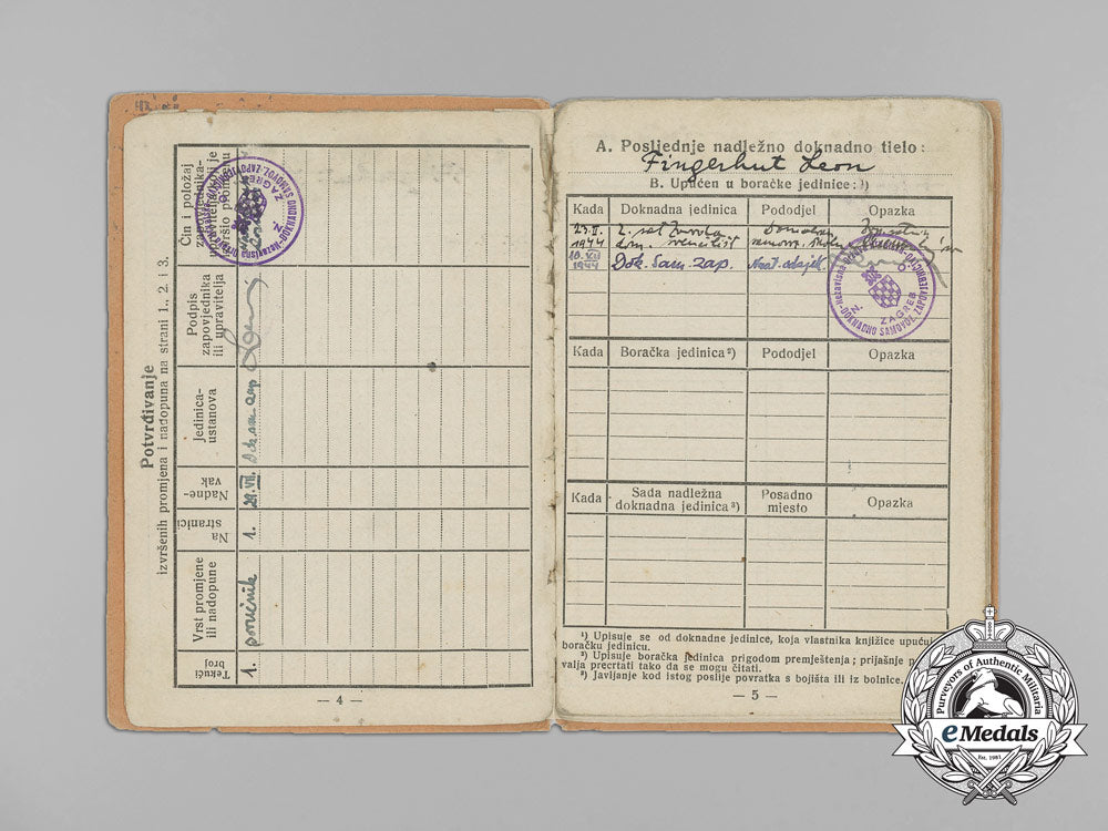 a_second_war_croatian_army_book(_soldbuch);_lieutenant_leon_fingerhut_aa_6730
