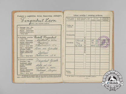 a_second_war_croatian_army_book(_soldbuch);_lieutenant_leon_fingerhut_aa_6731