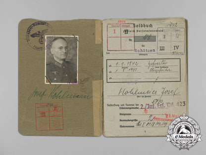 a_soldbuch_to_wehrmacht_heer_infantry_obergefreiter_josef_hohlmeier_aa_7198