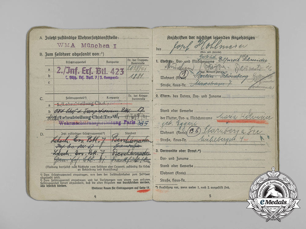 a_soldbuch_to_wehrmacht_heer_infantry_obergefreiter_josef_hohlmeier_aa_7199