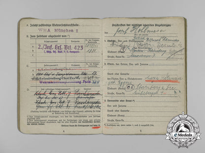 a_soldbuch_to_wehrmacht_heer_infantry_obergefreiter_josef_hohlmeier_aa_7199