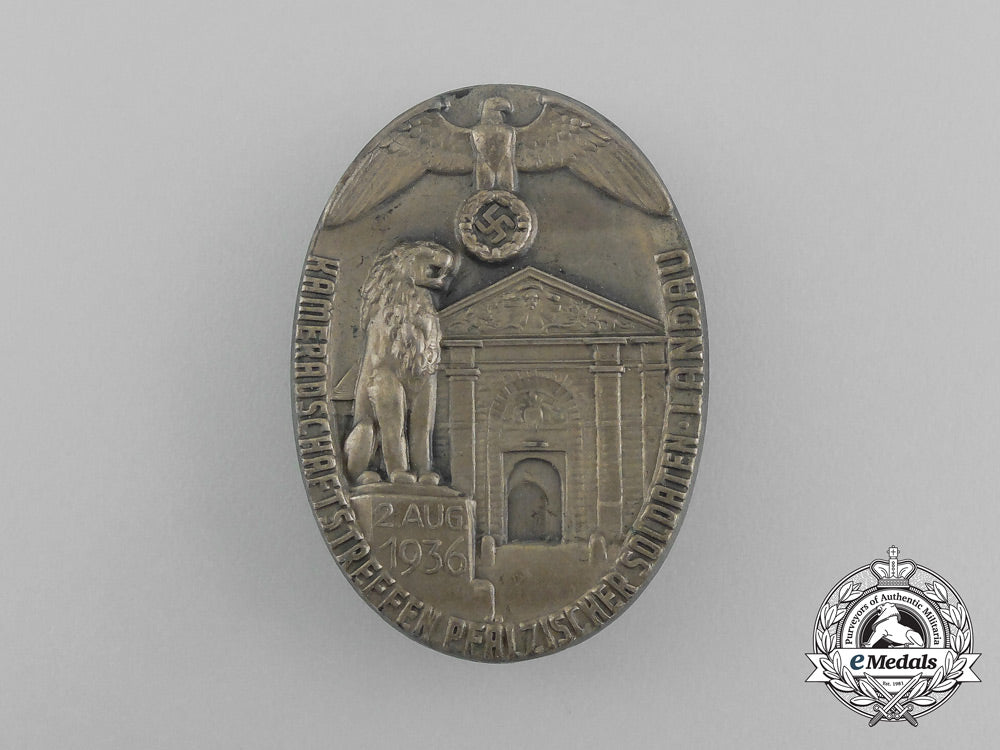 a1936_platz-_landau_region_meeting_of_war_comrades_badge_aa_7434