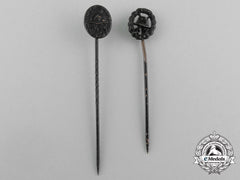 Two Miniature Black Grade Wound Badges