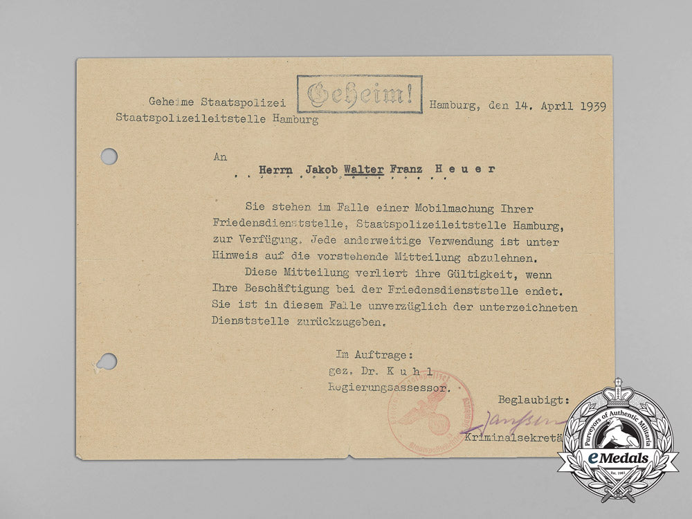 a_large_document_collection_to_policeman&_gestapo_member_in_yugoslavia,_walter_heuer_aa_7833
