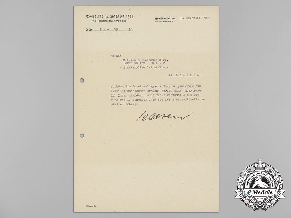 a_large_document_collection_to_policeman&_gestapo_member_in_yugoslavia,_walter_heuer_aa_7849