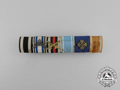 A First War Bavarian Military Merit Orderand Long Service Medal Ribbon Bar