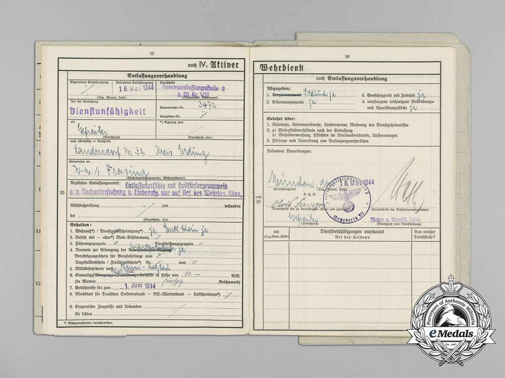 a_military_record_book_of_gefreiter_fanger;_invasion_of_france_aa_8071