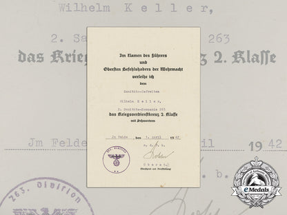 a_war_merit_cross2_nd_class_document_to_medical_lance_corporal_wilhelm_keller_aa_8504
