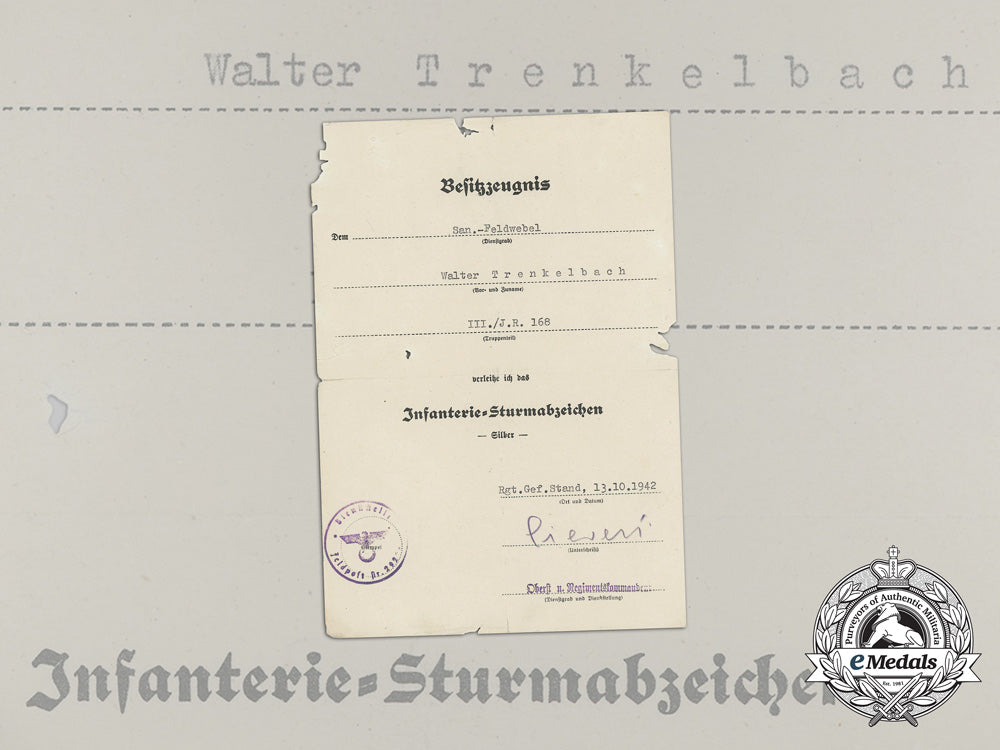 an_infantry_assault_badge_in_silver_to_medical_sergeant_of_infantry_regiment168_aa_8507