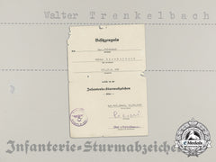 An Infantry Assault Badge In Silver To Medical Sergeant Of Infantry Regiment 168