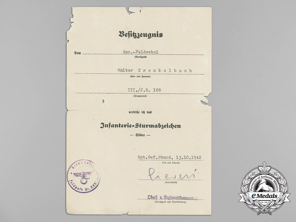 an_infantry_assault_badge_in_silver_to_medical_sergeant_of_infantry_regiment168_aa_8508