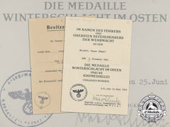 A Crimean Shield & Eastern Front Medal Documents To Kriegsmarine Radio Operator Hans Kunze