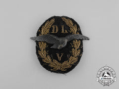 A Third Reich Period German Dlv (Airsport Association) Visor Cap Insignia