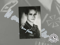 A Post-War Signed Photo Of Kc Recipient Hans Fiedler