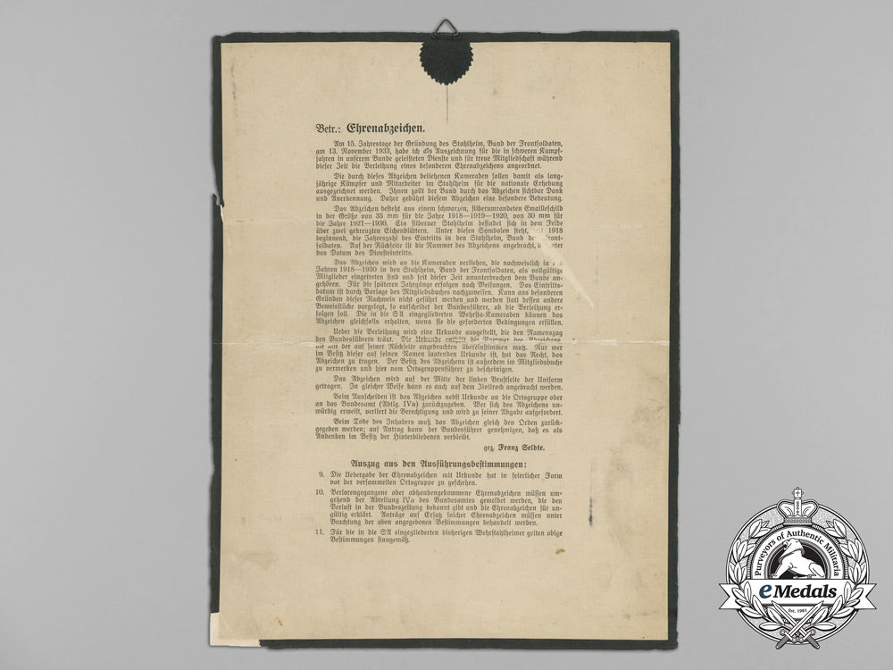 a1935_stahlhelm_commencement_of_duty_badge_document_to_alfons_endres_aa_8691_1