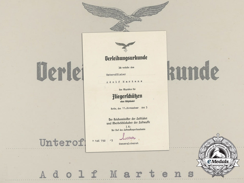 germany,_luftwaffe._air_gunner_badge_without_lightning_bolts_document_to_adolf_martens_aa_8714_1