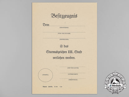 an_unissued_award_document_for_the_general_assualt_badge;_grade_iii_aa_8740