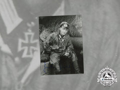 A Post War Signed Picture Of Kc Recipient Oberleutnant Günter Braake