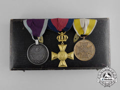 A Fine Hanoverian Officer's Waterloo & 50 Year Long Service Group To Lieutenant Carl Mueller