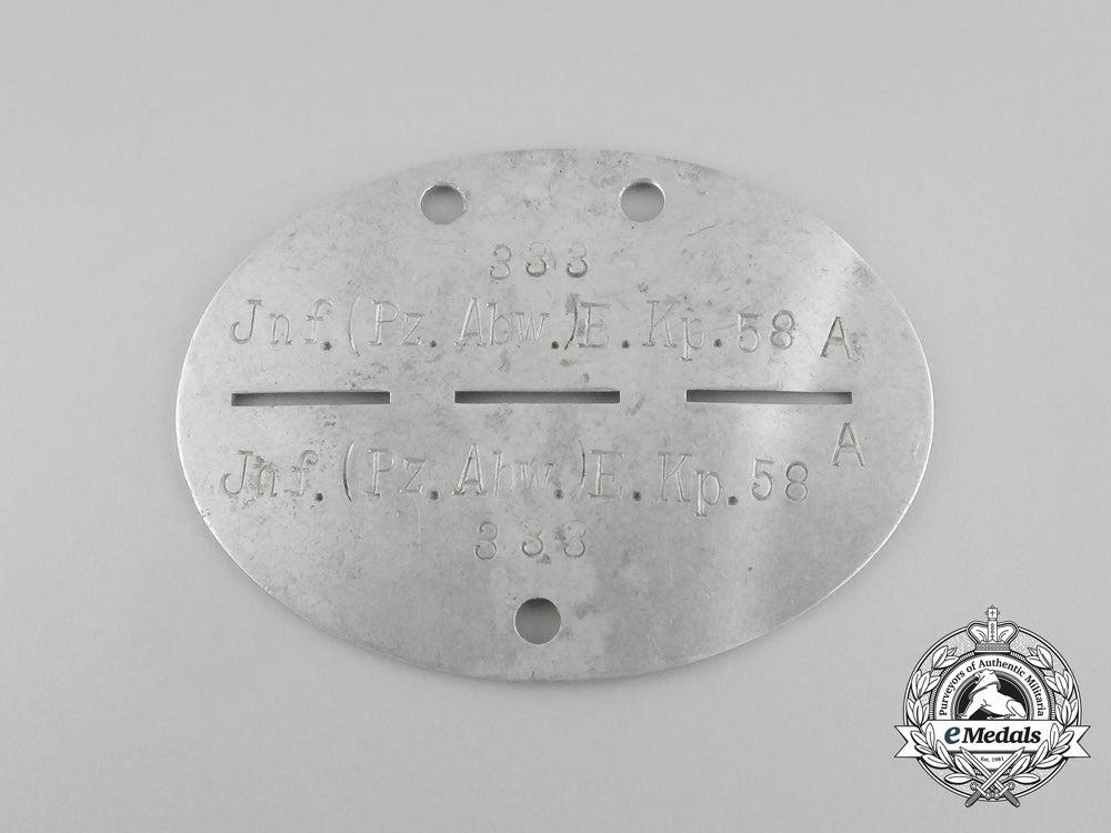 a_second_war_german_infantry_anti-_tank_reserve_company_identification_tag_aa_8976
