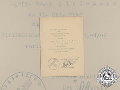 An Eastern Front Medal Award Document To The 19Th Flak Division
