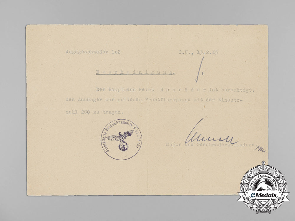 germany,_luftwaffe._a_gold_grade_squadron_clasp_with200_hanger_document_to_captain_heinz_schröder_aa_9050_1_1