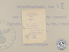 An Iron Cross 1St Class Award Document To  The 1St Company Of Light Flak