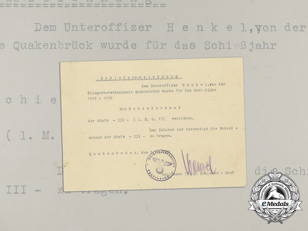 a_third_grade_marksmanship_award_document_to_luftwaffe_nco_henkel_aa_9073