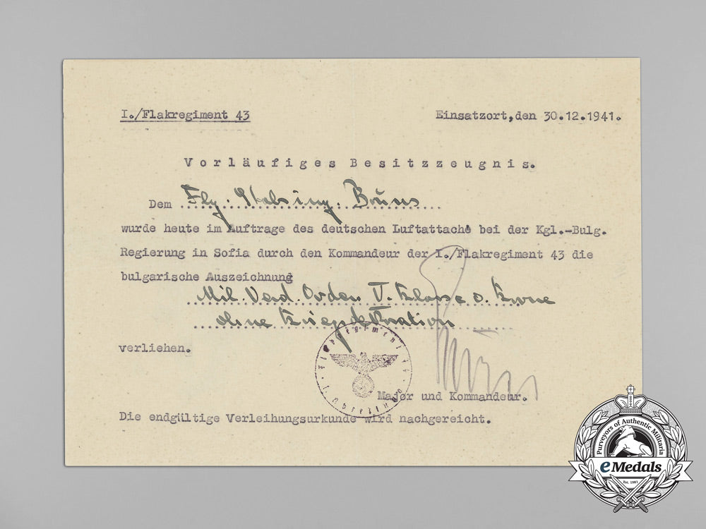a_bulgarian_military_merit_order5_th_class_preliminary_document_to_flieger_bruns_aa_9102
