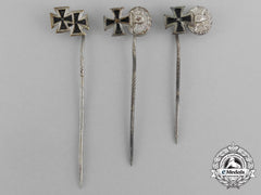 A Grouping Of Three Second War German Iron Cross 1939 Stick Pins