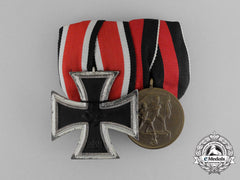 A Parade Mounted Iron Cross 1939 Second Class & Sudetenland Medal Bar