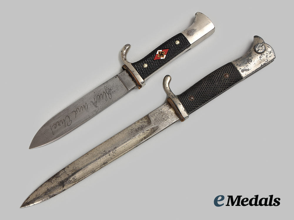 germany,_third_reich._a_heer_dress_dagger_and_hj_member’s_knife,_relic_condition_ai1_0529_1