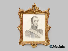 France, II Republic. A Framed Engraved Portrait Of L. Demacy Wearing The Order Of The Legion Of Honour