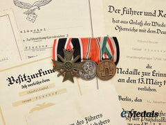 Germany, Luftwaffe. A North African Campaign Medal Bar And Award Documents To Oberfeldwebel Werner Fischer