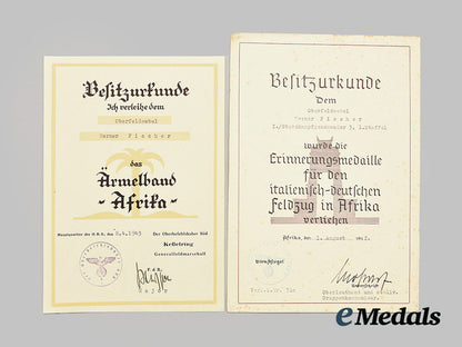germany,_luftwaffe._a_north_african_campaign_medal_bar_and_award_documents_to_oberfeldwebel_werner_fischer_ai1_1082