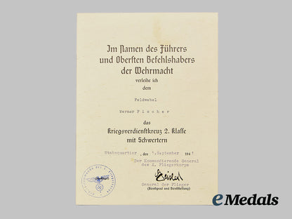 germany,_luftwaffe._a_north_african_campaign_medal_bar_and_award_documents_to_oberfeldwebel_werner_fischer_ai1_1084