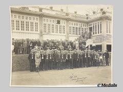 Germany, Kriegsmarine. A Large Photo Of U-Boat Ace Herbert Schultze With The Crew Of The Cruiser Karlsruhe