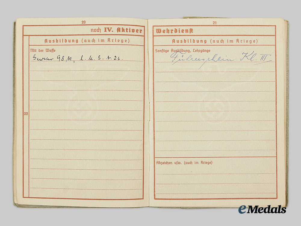 germany,_heer._an_eastern_front_medal_and_wehrpaß_to_obergefreiter_walter_scheerer_ai1_3447