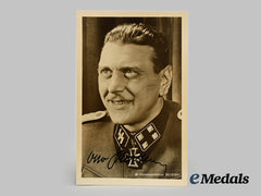 Germany, Ss. A Signed Postcard Of Ss-Sturmbannführer Otto Skorzeny
