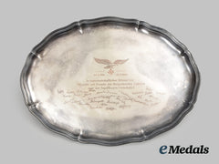 Germany, Luftwaffe. A Jagdflieger-Vorschule 1 Kamenz Commemorative Tray, By Wmf