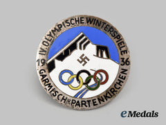 Germany, Third Reich. A 1936 Garmisch-Partenkirchen Winter Olympic Games Badge, By Friedrich Linden