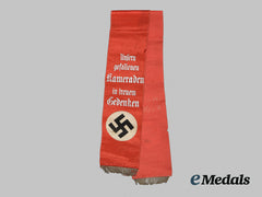 Germany, Third Reich. A National Socialist Imperial Fighter’s League Odenkirchen District Funeral Sash