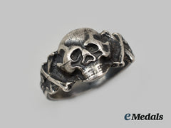 Germany, Wehrmacht. A Totenkopf Ring In Silver