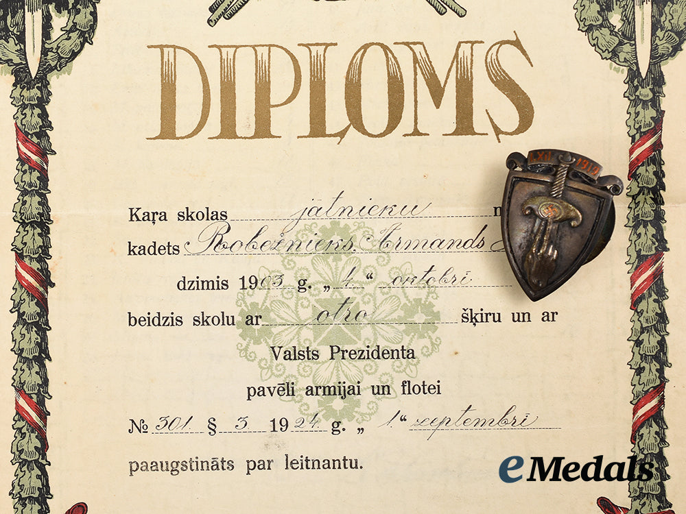latvia,_republic._a_calvary_department_military_school_diploma_with_badge_ai1_5600