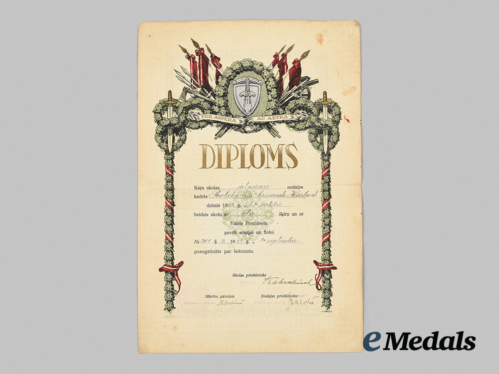 latvia,_republic._a_calvary_department_military_school_diploma_with_badge_ai1_5606