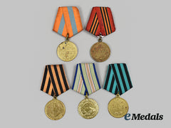 Russia, Soviet Union. Five Second War Victory-Themed Medals