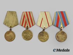 Russia, Soviet Union. Four Second War Defence And Liberation Medals