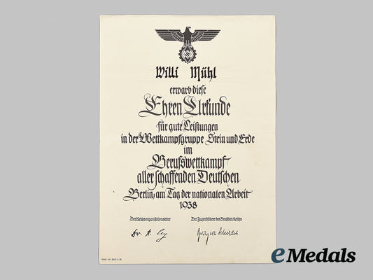 germany,_hj._a1938_national_trade_competition_honour_certificate_to_willi_mühl_ai1_6208