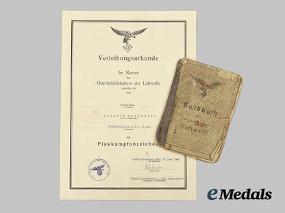 germany,_luftwaffe._a_soldbuch&_flak_badge_award_document_to_obergefreiter_leopold_mayrhofer,_luftwaffe_field_battalion_ai1_6225