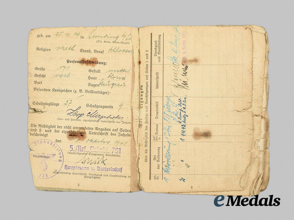 germany,_luftwaffe._a_soldbuch&_flak_badge_award_document_to_obergefreiter_leopold_mayrhofer,_luftwaffe_field_battalion_ai1_6228